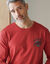 Pyjamashirt met borstprint en lange mouwen (roestbruin)