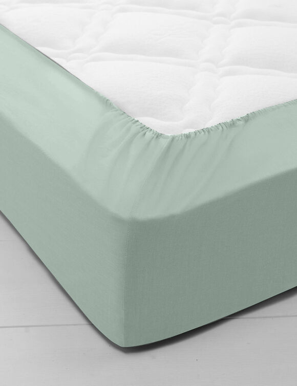 Effen hoeslaken in jersey, hoekdiepte 40 cm (amandel groen)