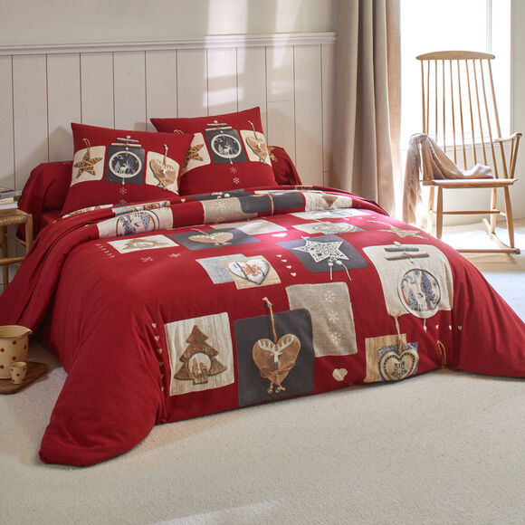 Linge de lit Chalet flanelle (rouge)