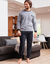 Pyjama pantalon bicolore maille polaire manches longues (gris)