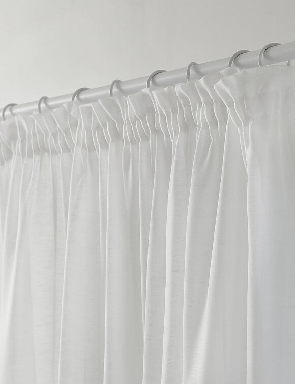 Panneau lin polyester base Cornely finition galon fronceur (blanc)