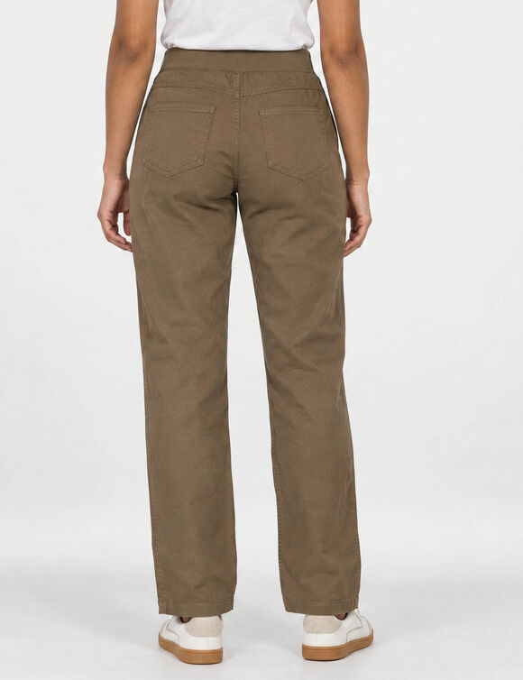 Pantalon droit "ultra confort" taille &eacute;lastiqu&eacute;e (kaki)