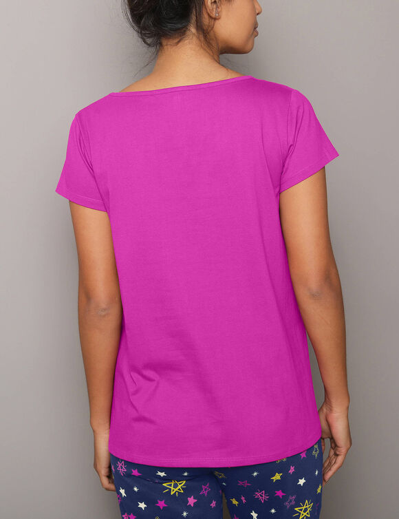 T-shirt de pyjama manches courtes imprim&eacute; Estrella  (fuchsia)