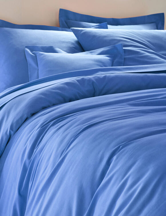 Linge de lit uni coton  (océan)