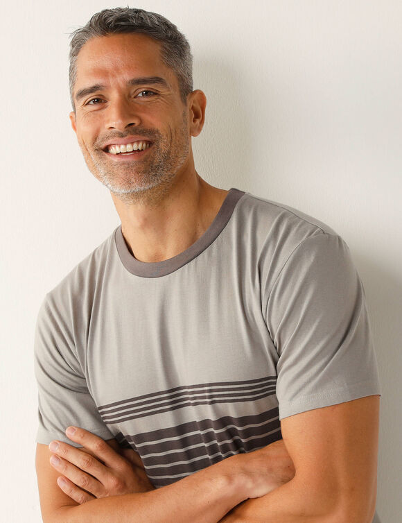 Pyjama short coton ray&eacute; (gris)