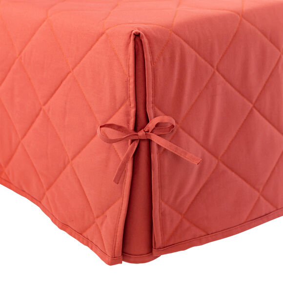 Housse clic-clac standard matelassée coton bachette uni (terracotta)