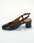 Slingback pumps in leer, LWG-gecertificeerd (zwart)