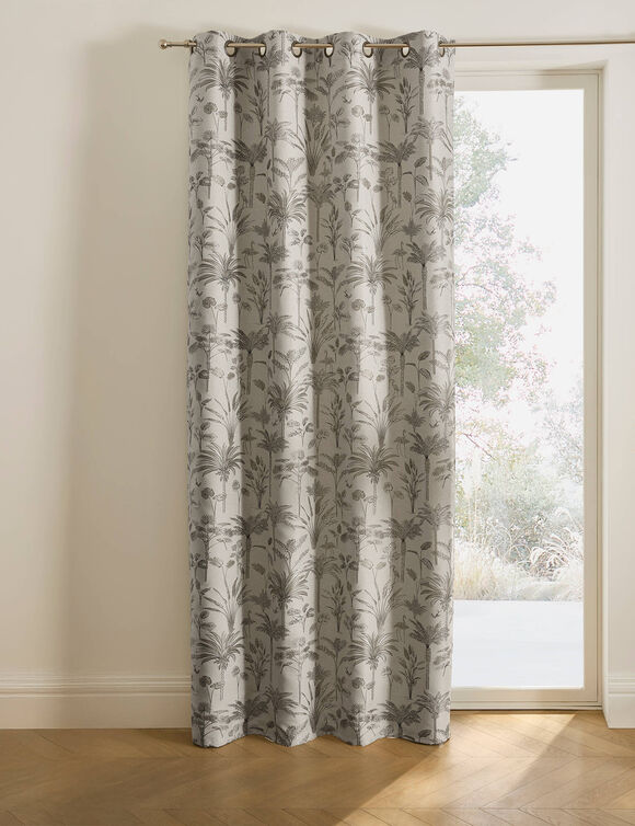 Gordijn in jacquard met palmboommotief (naturel)