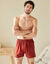 Ruime, open en effen boxershort - set van 4 (roestbruin + bruin + marine)