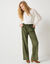 Pantalon large velours (vert)