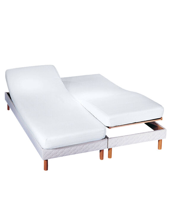 Protège-matelas tête et pieds relevables molleton imperméable irrétrécissable (blanc)