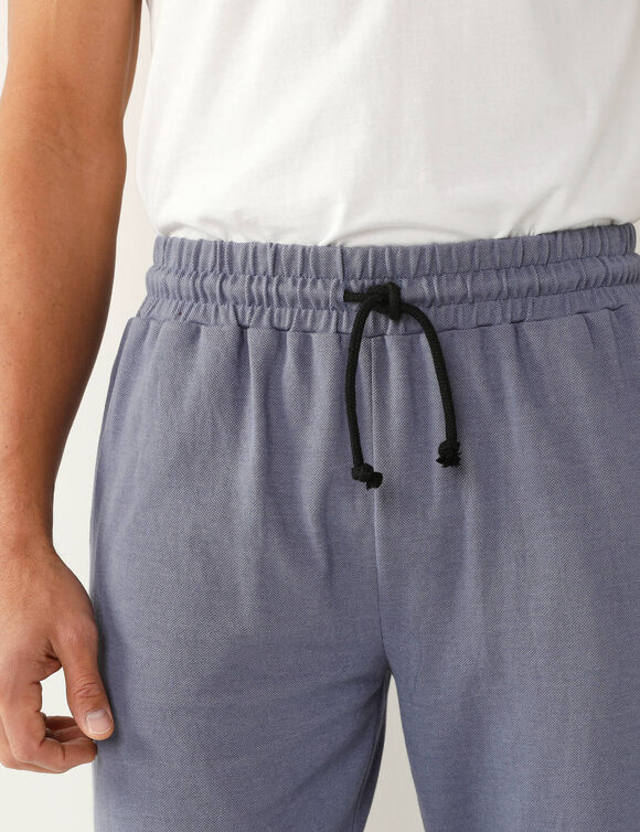 Pantalon de jogging en piqué de coton (bleu jean)
