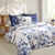Linge de lit Danae en coton imprimé (bleu encre)