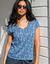 Bedrukt T-shirt, ladderajour (blauw)