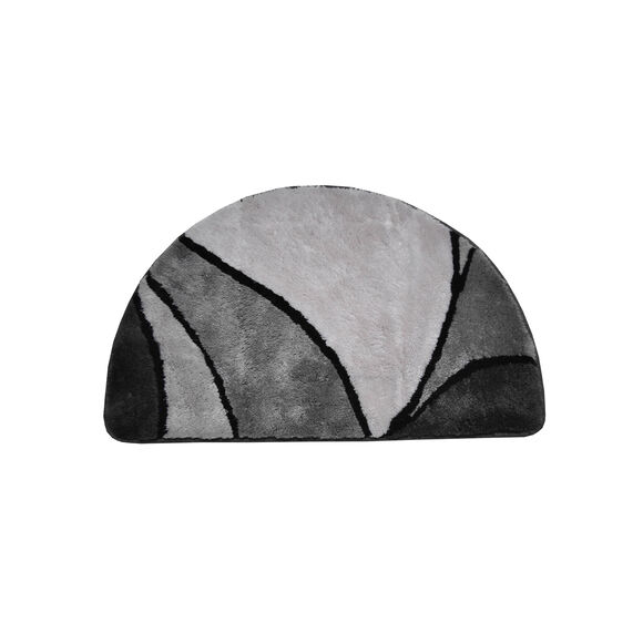 Tapis de bain demi-lune motif minéral (gris)