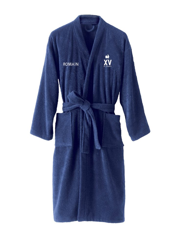 Badjas voor volwassenen, XV de France FFR®, personaliseerbaar (blauw)