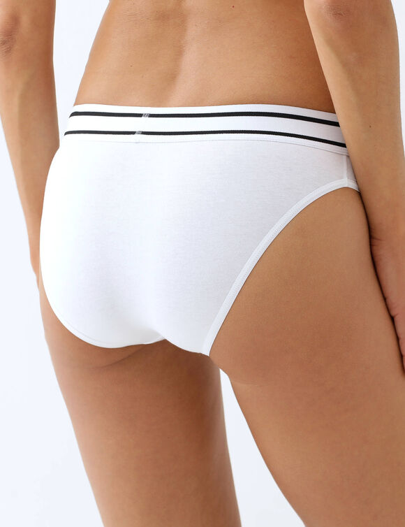 Culotte taille &eacute;lastique forme midi - lot de 2 (blanc + noir)