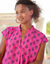 Blouse sans manches imprimée, crépon (rose)
