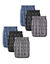 Gesloten slip met hoge taille en geometrische motieven - set van 6 (zwart + grijs + blauw)