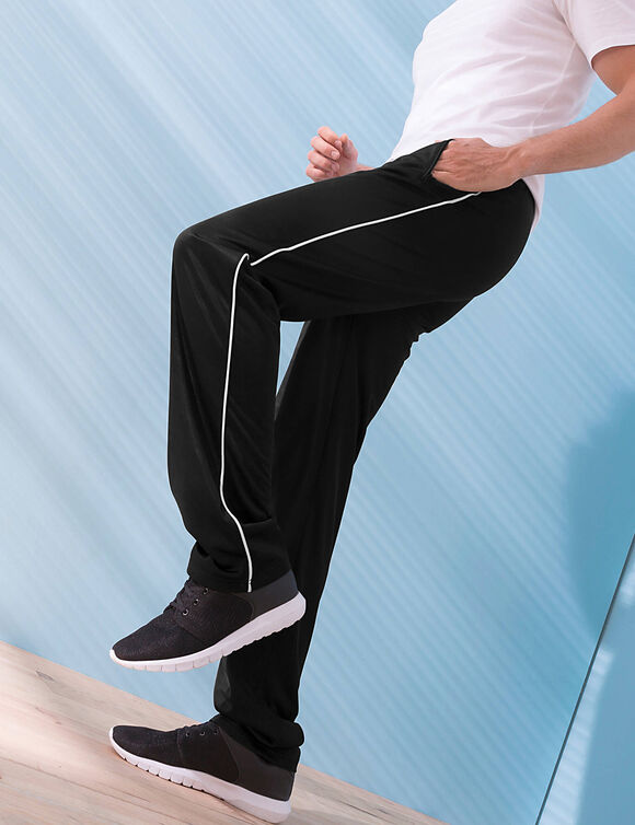 Sportieve broek met geruwde binnenkant (zwart)