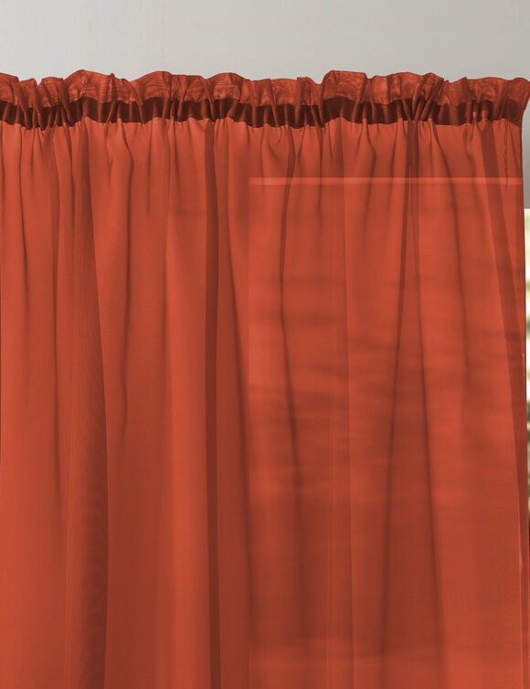 Panneau voile uni finition galon fronceur (terracotta)