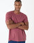 T-shirt col rond manches courtes (rose fonc&eacute;)