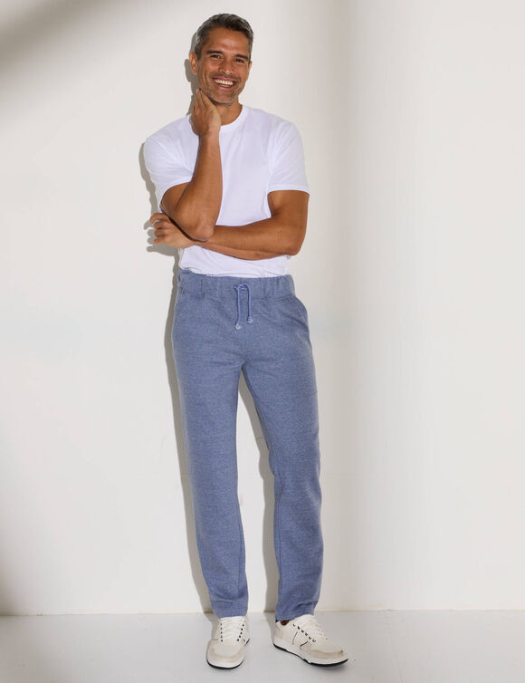 Pantalon jogging molleton bas droits (bleu jean)