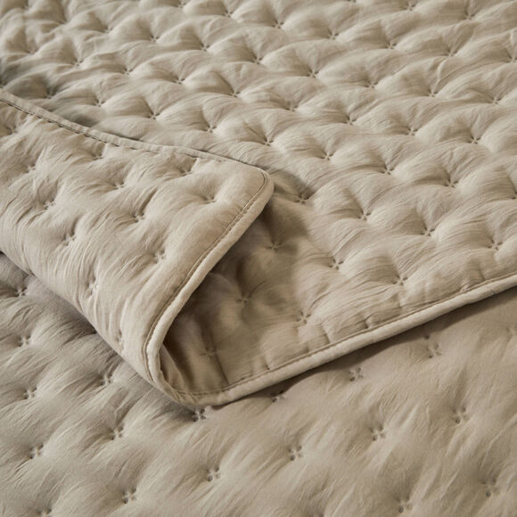 Gematelasseerde deken - microvezel (beige)