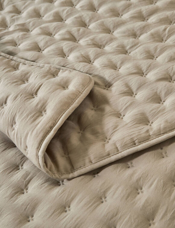Couvre-lit matelassé - microfibre (beige)