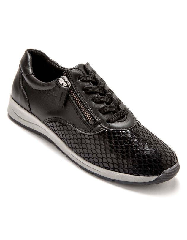 Leren derby's Hallux Confort - zwart (zwart)