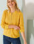 Vest met rits in patenttricot met mohairtouch (CHINE CURRY)