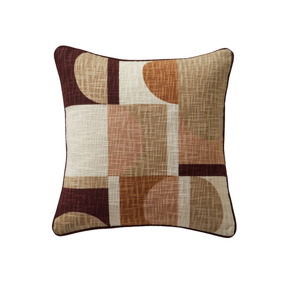Kussen met geometrische print (taupe)