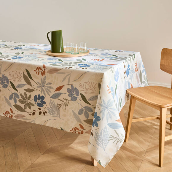 Nappe antitache imprim&eacute; floral (ivoire)