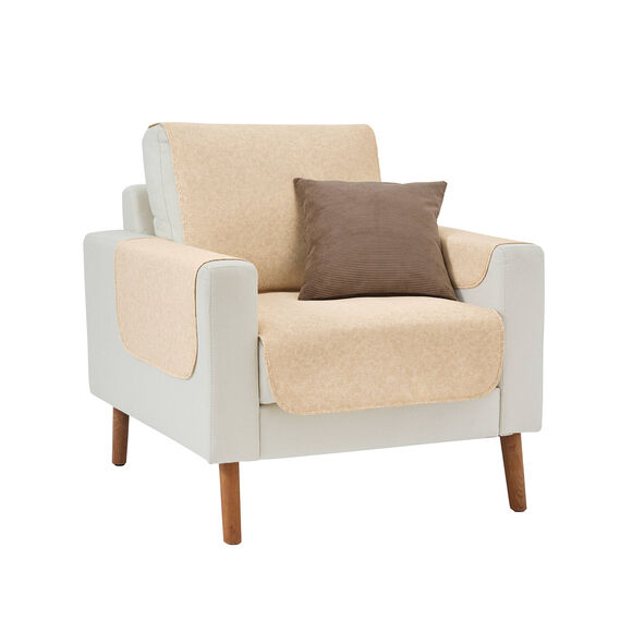 Prot&egrave;ge-salon faux-uni antiglisse (&eacute;cru)