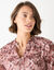 Geplooide blouse met bloemprint, van voile (roze / chocolade)