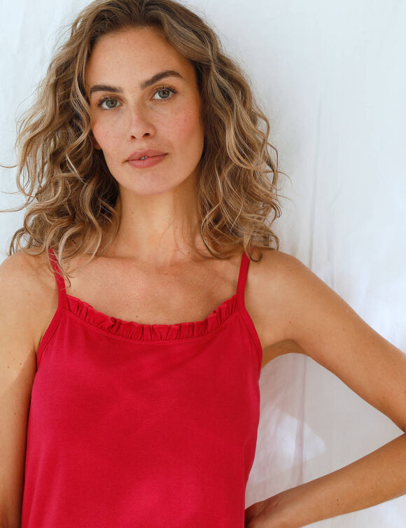 Débardeur de pyjama uni Ikat (framboise)