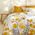 Linge de lit Danae en coton imprim&eacute; (miel)