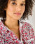 Bloes met bloemenprint (wit / rood)