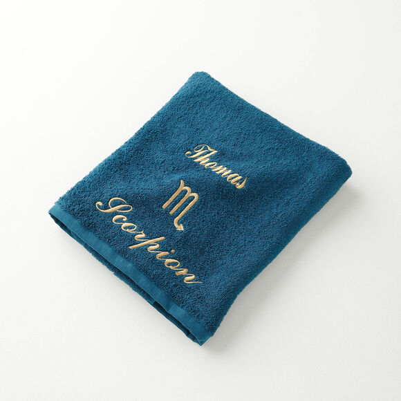 Serviettes de bain SCORPION personnalisable - 420g/m2 (bleu paon)