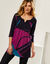 Tuniek met V-hals en grafische print (marine / violine)