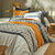Linge de lit Eddy en coton à motifs graphiques (caramel)