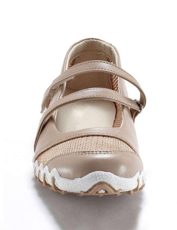 Ballerines de sport scratchées ultra-souples (taupe)