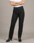 Zwarte jeans met rechtvallende pas en hoge taille en strass (zwart)