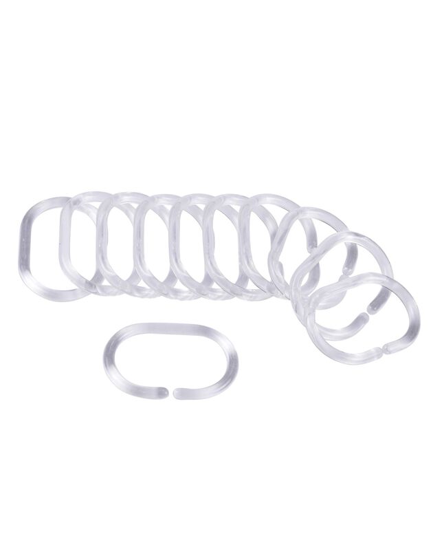 Anneaux de douche translucides - lot de 12 (translucide)