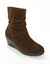 Leren boots met sleehak (chocolade)