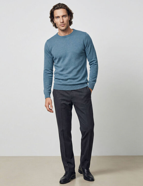 Pull uni col rond (aqua chin&eacute;)