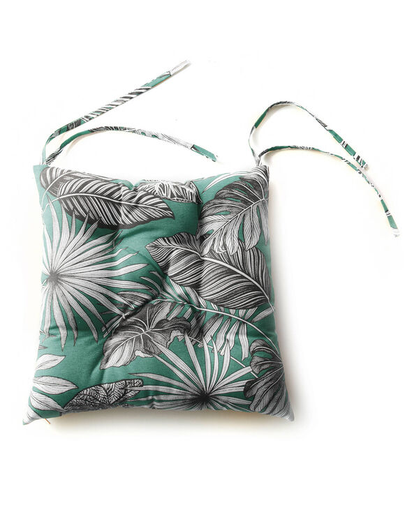 Stoelkussentje met tropische print - set van 2 (groen)