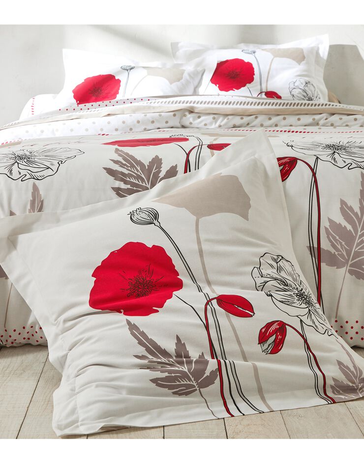 Linge de lit Coquely en coton à motifs coquelicot, blanc Linge de lit Coquely en coton à motifs coquelicot, blanc, hi-res image number 2