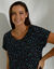 Chemise de nuit coton imprimé "coeurs" (noir)