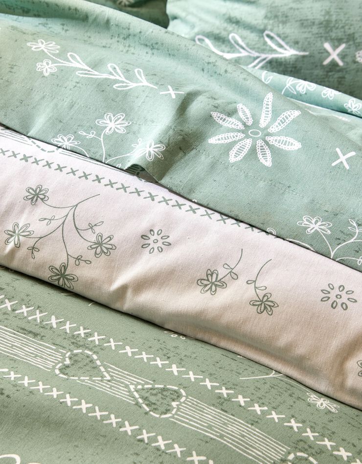 Linge de lit Anceny imprimé coeur - coton (eucalyptus)